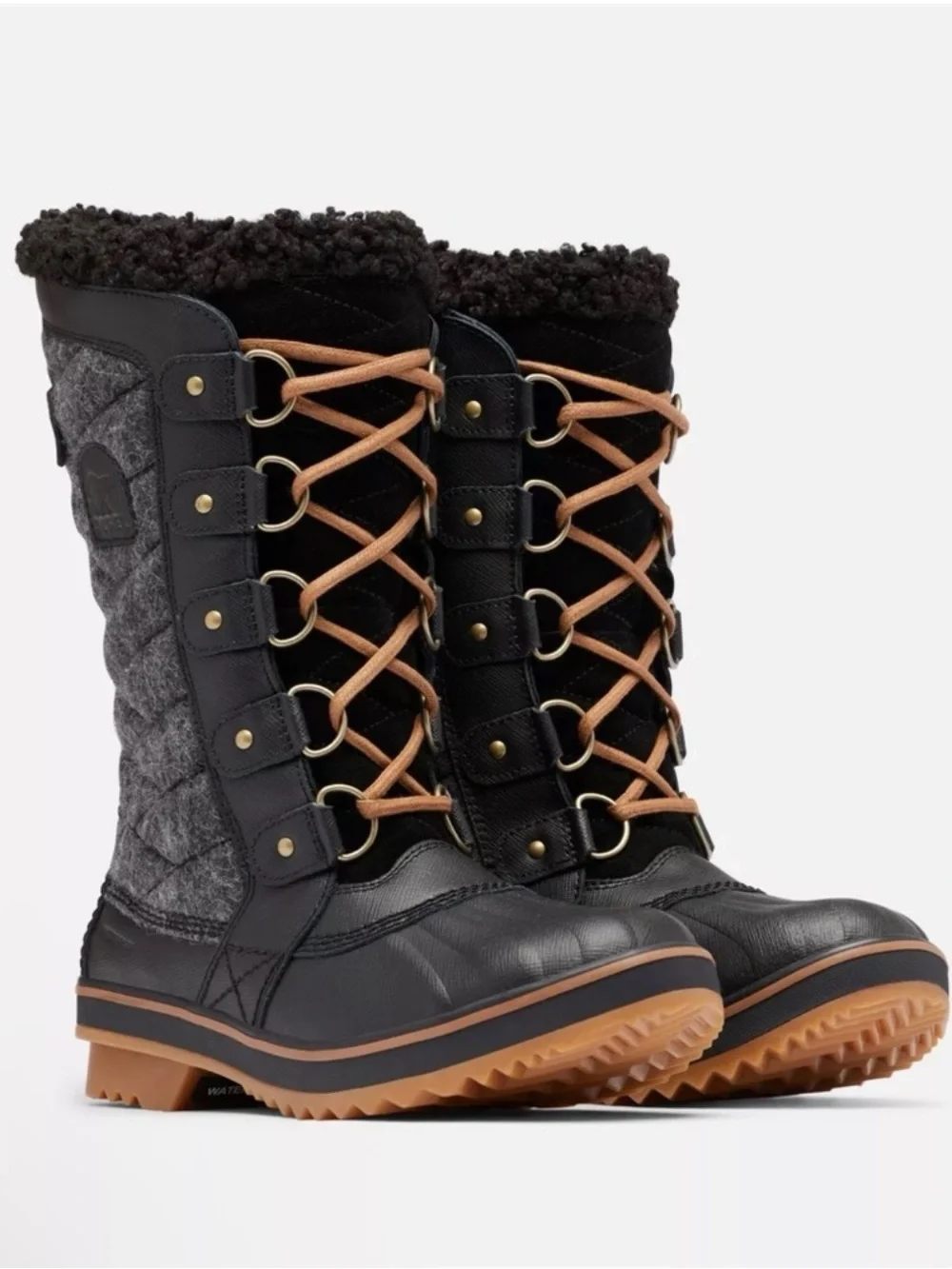 Sorel Tofino II Faux Shearling Lined Waterproof Boot black gum size 8.5